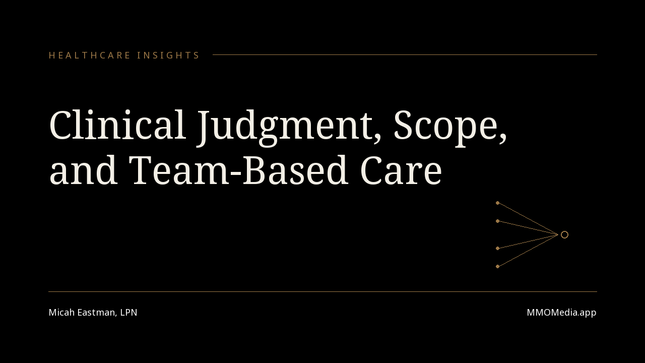 Clinical Judgment, Scope, and Team-Based Care — MMO Media