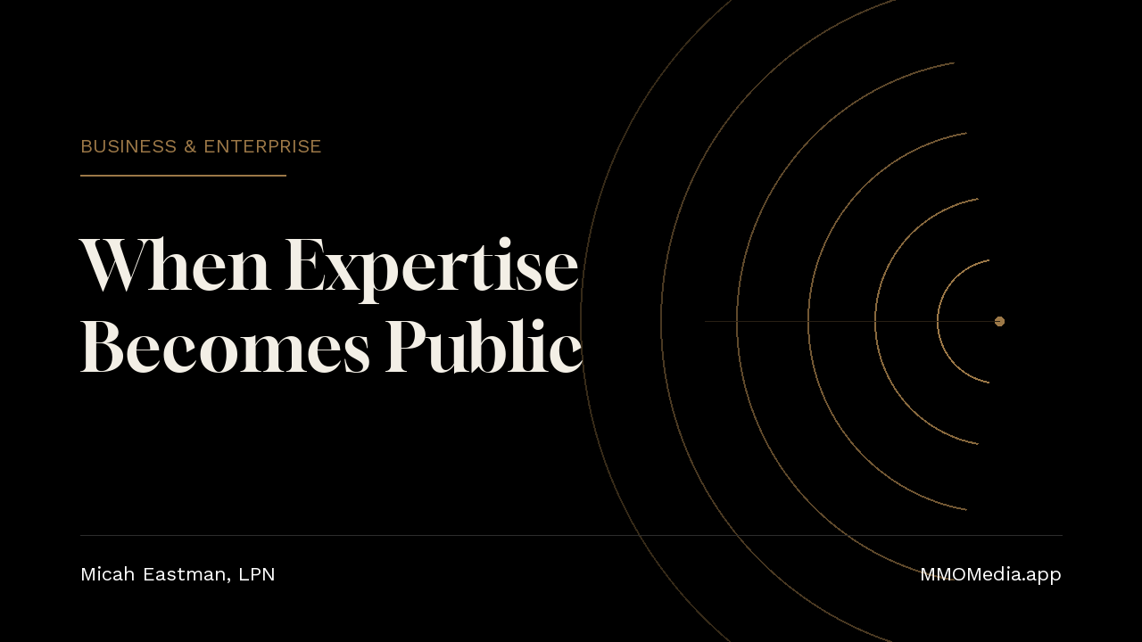 When Expertise Becomes Public — MMO Media